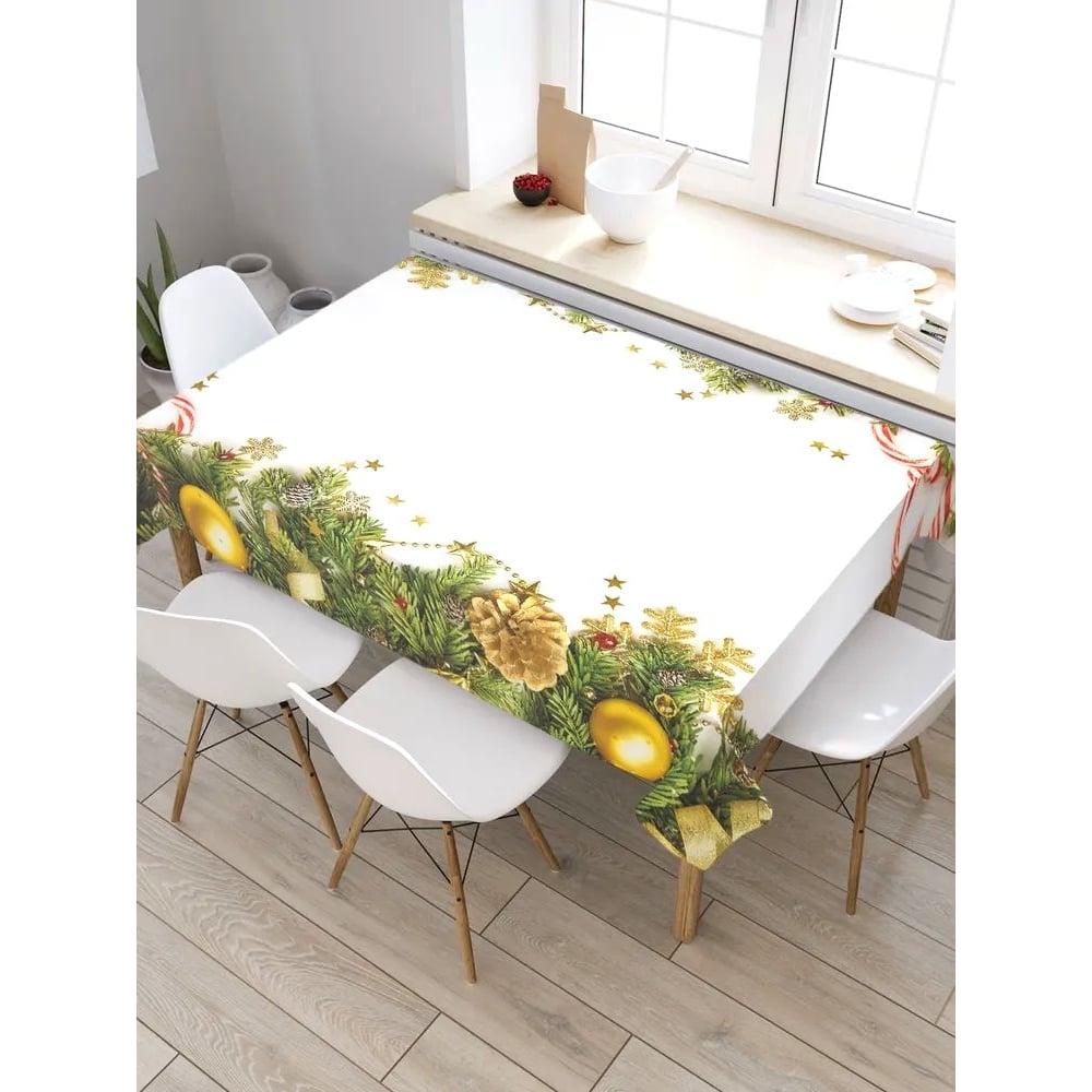 Изображение товара Прямоугольная сатенная скатерть JoyArty для новогодних праздников 120x145 см