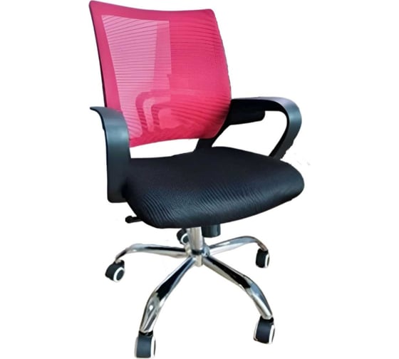 Изображение товара Кресло MODER АЛЬФА на колесах, цвет спинки красный, цвет сиденья черный 45365