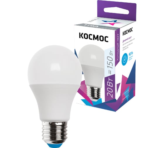 Изображение товара Светодиодная лампа Космос А60 20W 220V E27 6500K LkecLED20wA60E2765