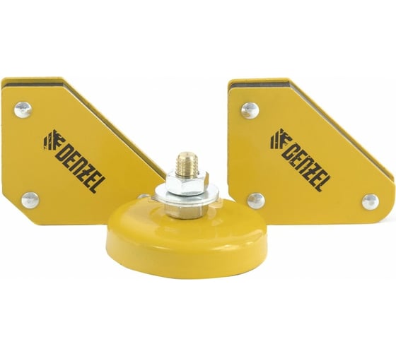 Изображение товара Набор из 2 магнитных сварочных фиксаторов и магнитной клеммы масса DENZEL 97557