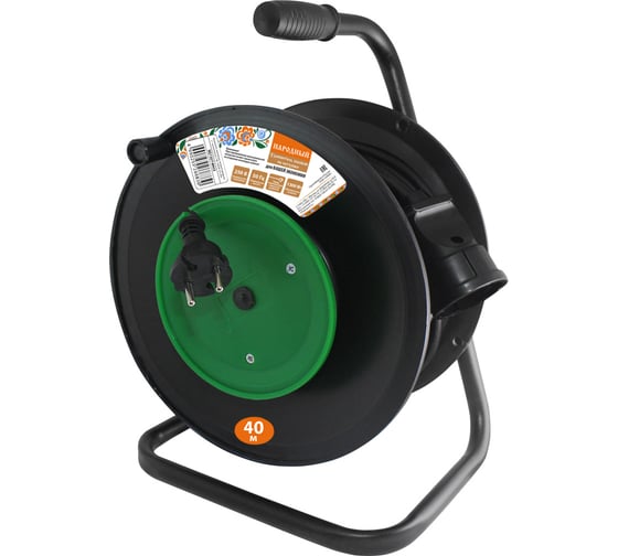 Изображение товара Силовой удлинитель на катушке TDM ELECTRIC народный, с 1 выносной розеткой, ПВС, 1300 Вт, без заземления, 40м SQ1307-0403