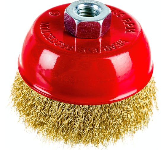 Изображение товара Щетка-крацовка чашечная (100 мм, латунированная проволока) для УШМ GROSSMEISTER 021038002