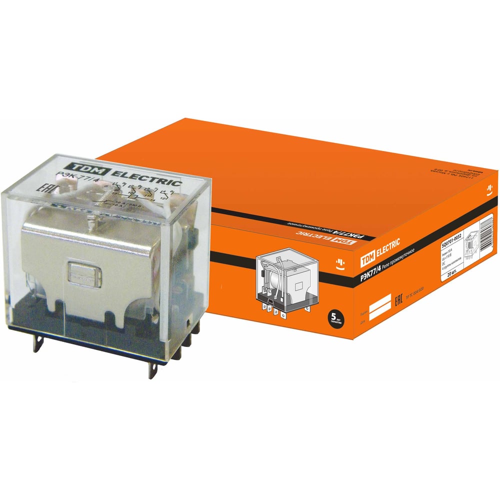 Изображение товара Реле TDM ELECTRIC РЭК77/4 10А 110В DC SQ0701-0032