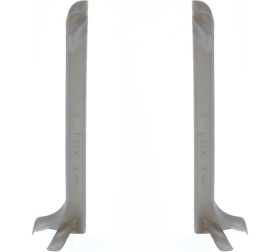 Изображение товара Окончание левое+правое РУССКИЙ ПРОФИЛЬ из ПВХ к алюминиевому плинтусу 60мм 4680427024054