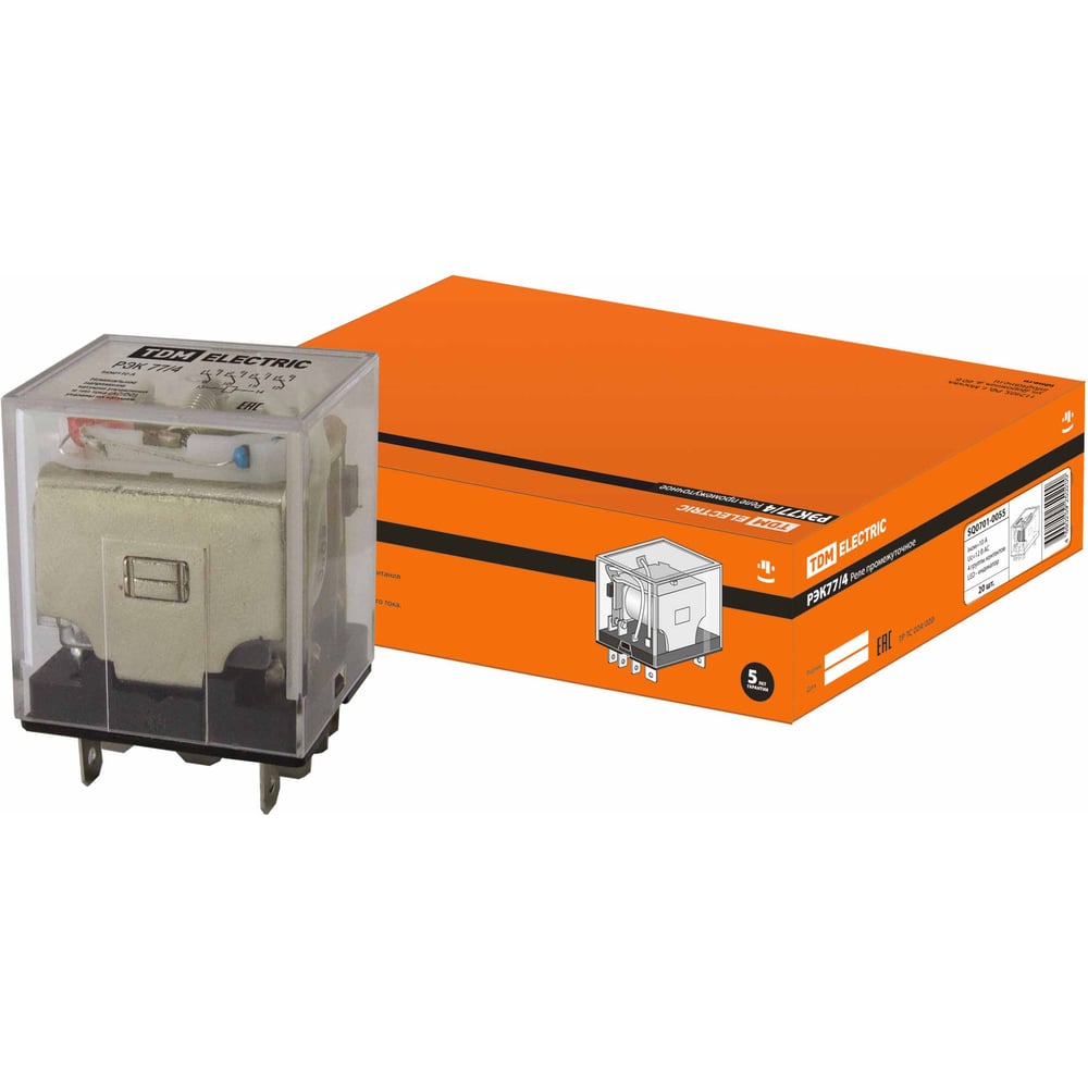 Изображение товара Реле TDM ELECTRIC РЭК77/4 с индикацией 10А, 12В, AC