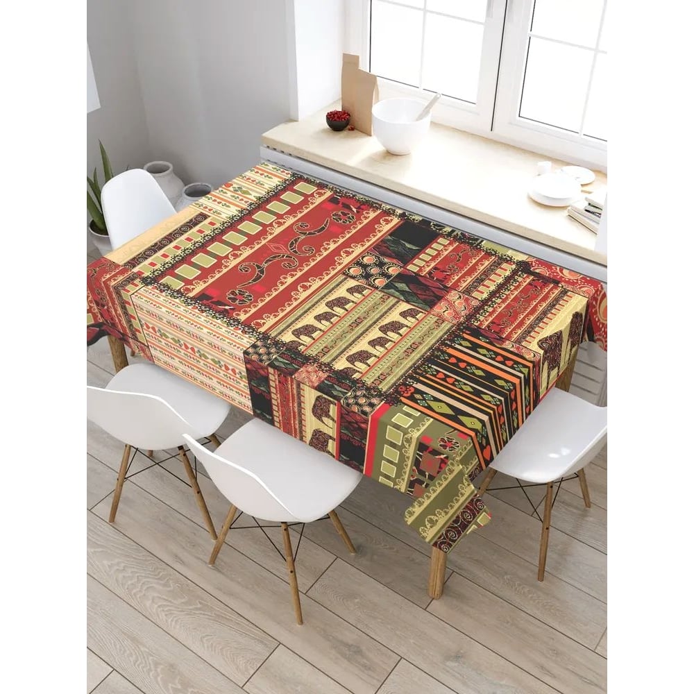 Изображение товара Скатерть JoyArty Этнический пэчворк из сатена 120x145 см