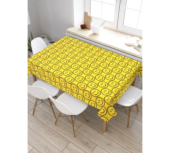 Изображение товара Скатерть JoyArty Яркие смайлы, прямоугольная, из сатена tc_55409_120x145