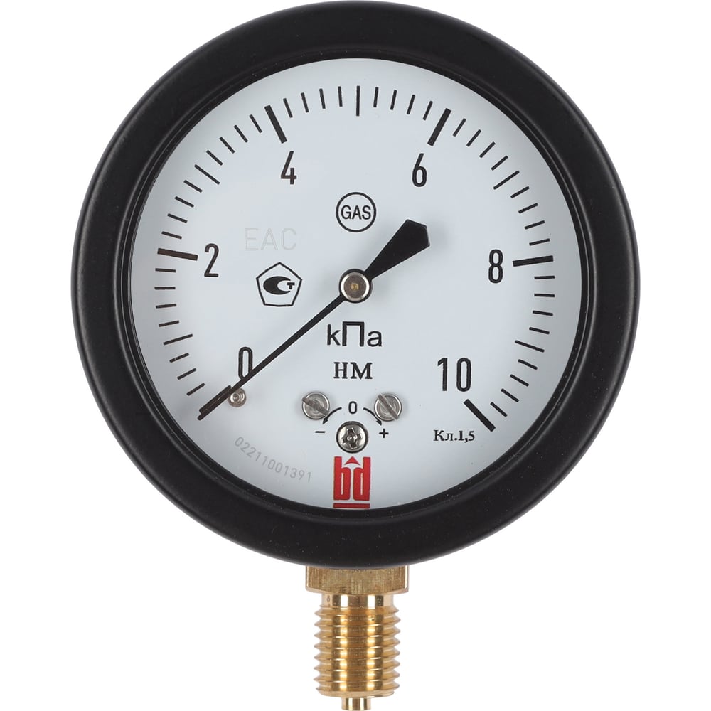 Изображение товара Напоромер НМ 100 Р 0-10 кПа G1/2" кл 1.5 черный корпус BD