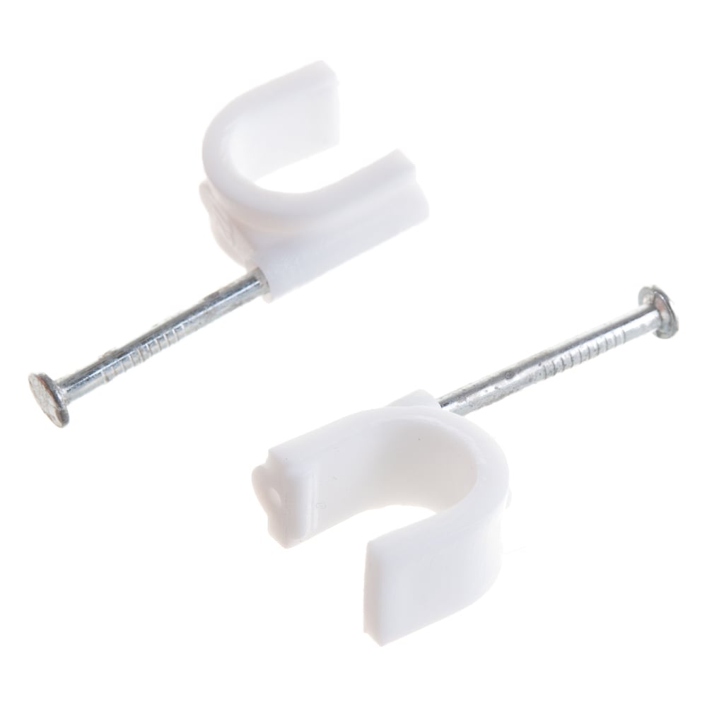 Изображение товара Круглые крепежные скобы с гвоздём 12 мм, упаковка 30 шт Прочный крепеж