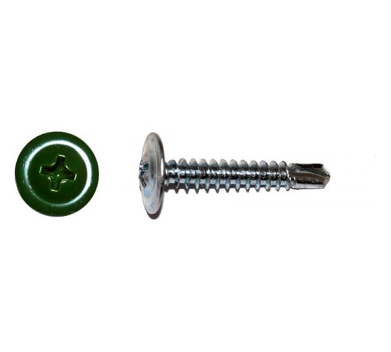 Изображение товара Саморез КРЕП-КОМП ПШC сверло 4,2х13 RAL6002 1500шт пшс136002