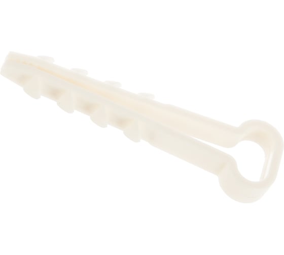 Изображение товара Дюбель-хомут для крепления прямоугольного кабеля КРЕП-КОМП цвет-белый 10х5 100шт дх105