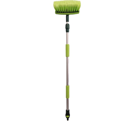 Изображение товара Телескопическая щетка для мытья ZiZay 1.6 м, с клапаном под воду и краником, овальная ZZ0130