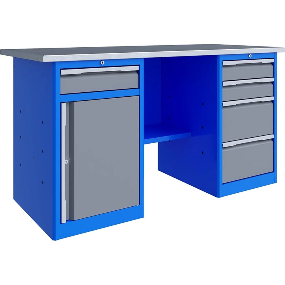 Изображение товара Верстак слесарный Верстакофф TNC 201. 48. 3 - 1996×696 мм, две тумбы, нагрузка 1000 кг