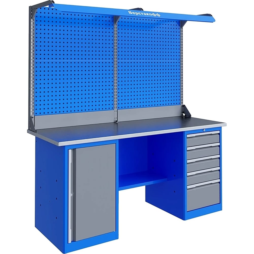 Изображение товара Слесарный верстак Верстакофф TNC 181.57.2-2f с тумбами и освещением