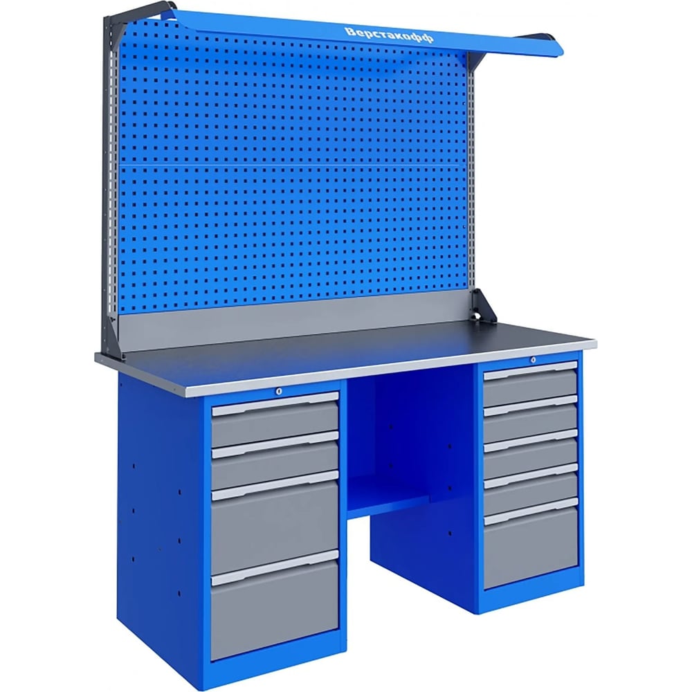 Изображение товара Слесарный верстак Верстакофф TNC 201.45.3-2f с ящиками и освещением