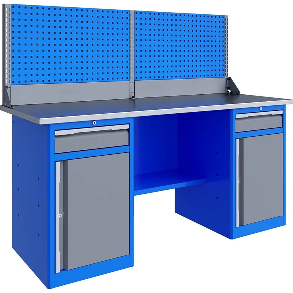 Изображение товара Слесарный верстак Верстакофф TNC 201.88.3-1 с тумбами и полками 1996 мм