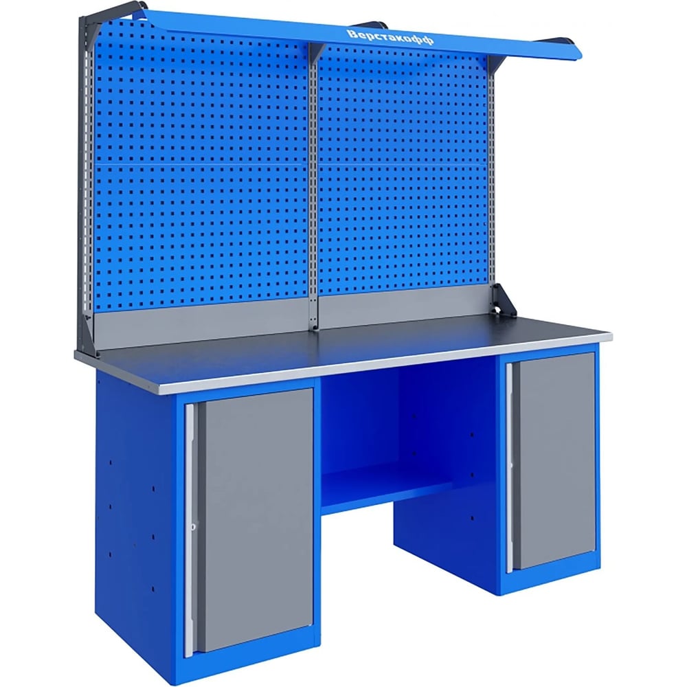 Изображение товара Слесарный верстак Верстакофф TNC 201.77.3-2f с тумбой и освещением