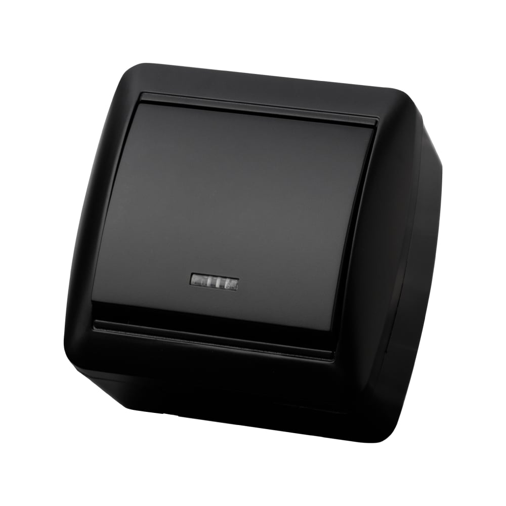 Изображение товара Одноклавишный выключатель TDM ELECTRIC серия Селигер IP44 графит 10А