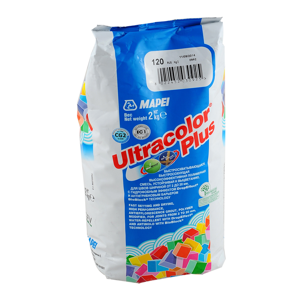 фото Затирка mapei ultracolor plus №133 для швов с водоотталкивающим и антигрибковым эффектом, песочный 2 кг 15927