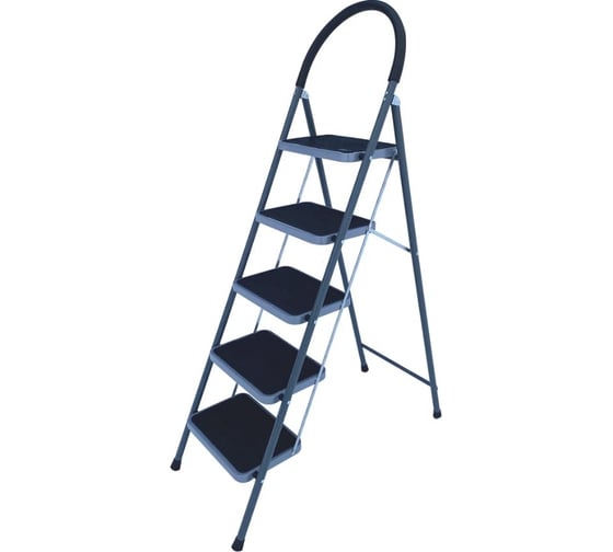 Изображение товара Стальная стремянка Алюмет с широкими ступенями 5 ступеней. Серия MCH205