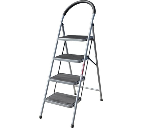 Изображение товара Стальная стремянка Алюмет с широкими ступенями 4 ступени. Серия MCH204