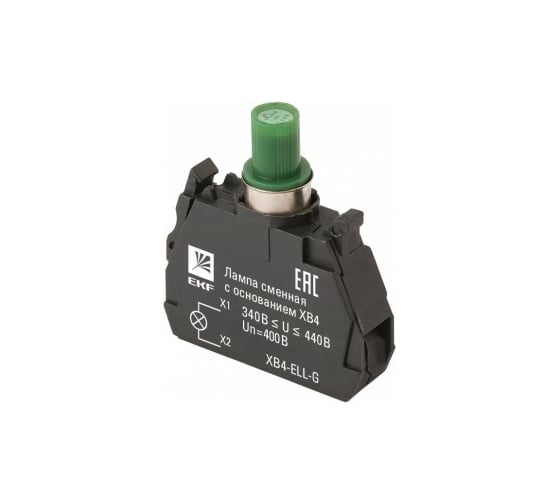 Изображение товара Сменная лампа EKF c основанием, XB4, зеленая, 400В, PROxima SQ XB4-ELL-G