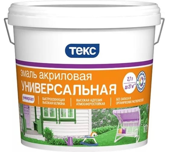 Изображение товара Универсальная акриловая эмаль Текс профи D глянцевая, 2.7л 700011389