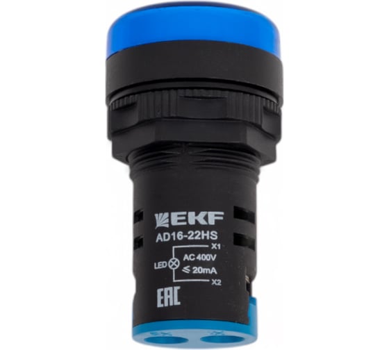 Изображение товара Светодиодная матрица EKF AD16-22HS, синяя, 400В, AC, PROxima 10 шт. SQ ledm-ad16-b-400