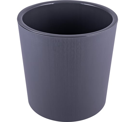 Изображение товара Горшок для цветов с дренажной вставкой Полимербыт Genius 2.5л, d157, h156мм, серый 437640500