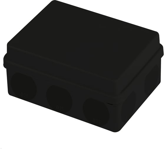 Изображение товара Распаячная коробка ЭРА kor1501107011g2mpb двухкомпонентная, hf, стойкая к уф, 150x110x70мм, черная Б0062841