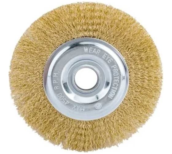 Изображение товара Щетка-крацовка дисковая латунированная проволока, 175 мм для ушм GROSSMEISTER 021018004