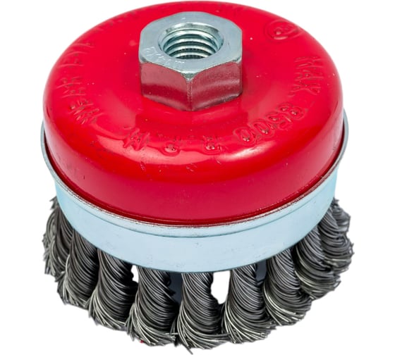 Изображение товара Щетка-крацовка чашечная усиленная стальная проволока 80 мм GROSSMEISTER 021148001