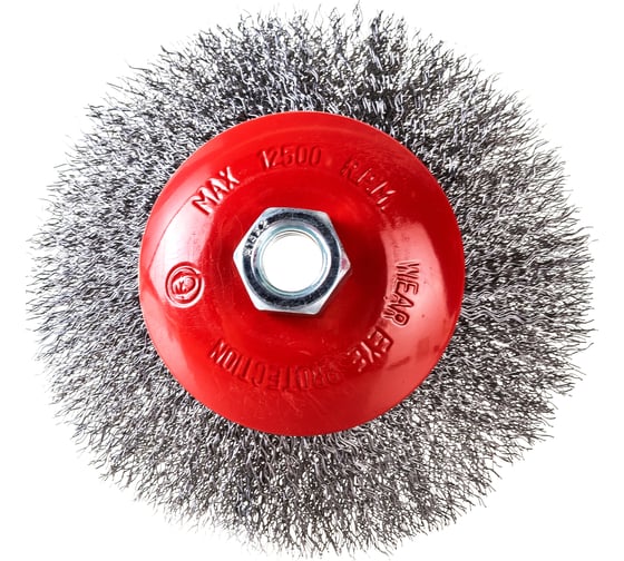 Изображение товара Щетка-крацовка коническая стальная проволока 115 мм для ушм GROSSMEISTER 021048003