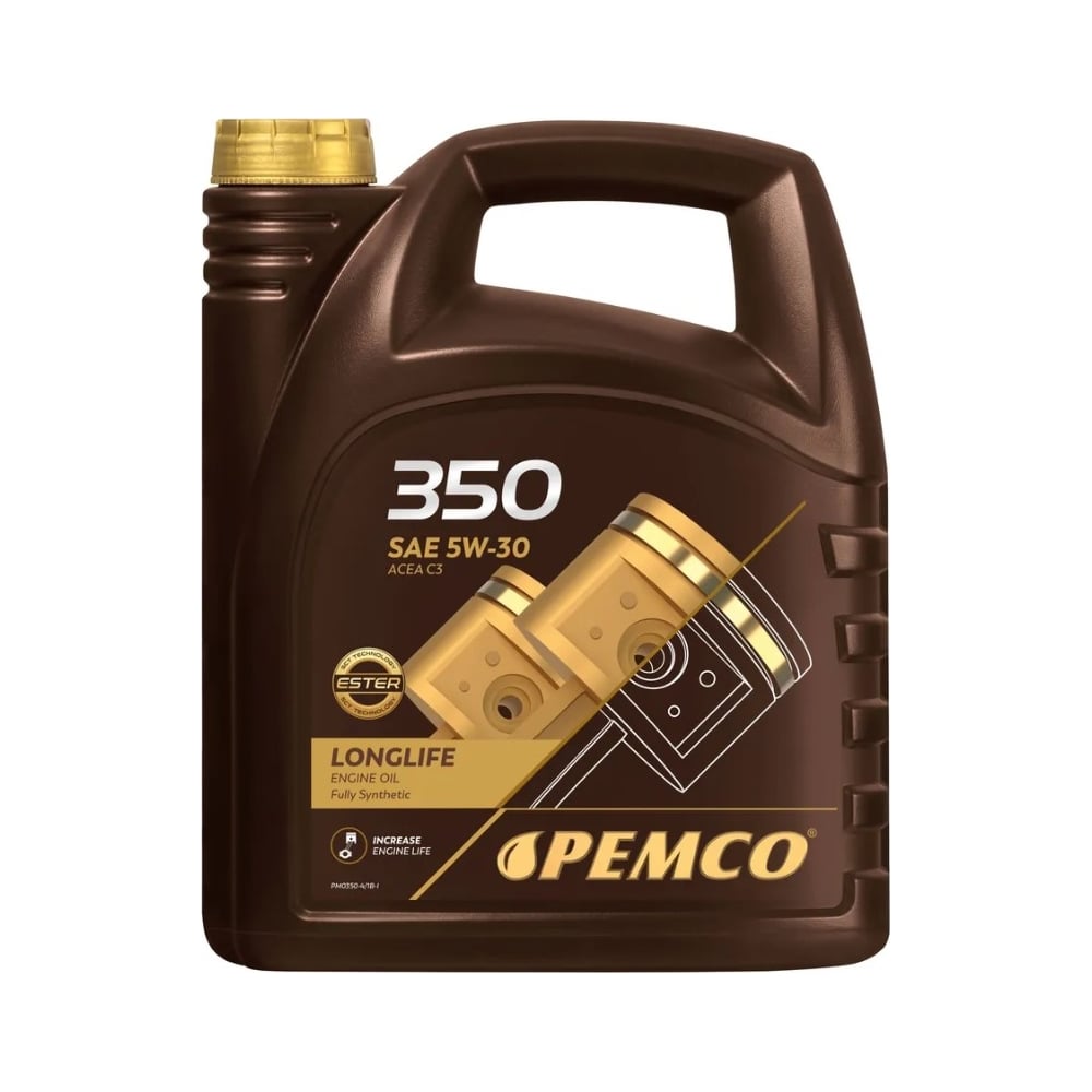 Изображение товара Масло моторное PEMCO SAE 5W-30, синтетическое, 4 литра, для легковых и дизельных двигателей