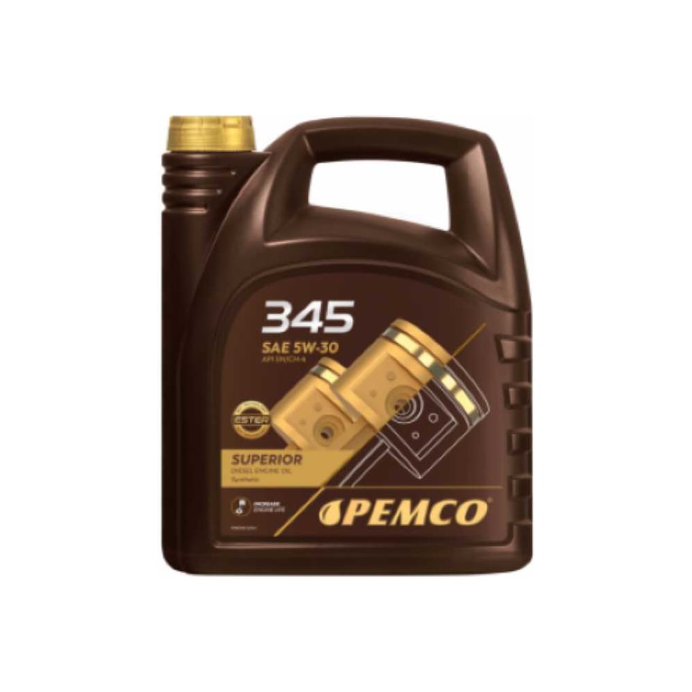 Изображение товара Масло моторное PEMCO 345 SAE 5W-30, синтетика, 5 л для легковых автомобилей