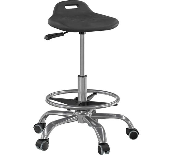 Изображение товара Табурет промышленный Верстакофф на газ лифте с кольцом для ног Т11-В(К)