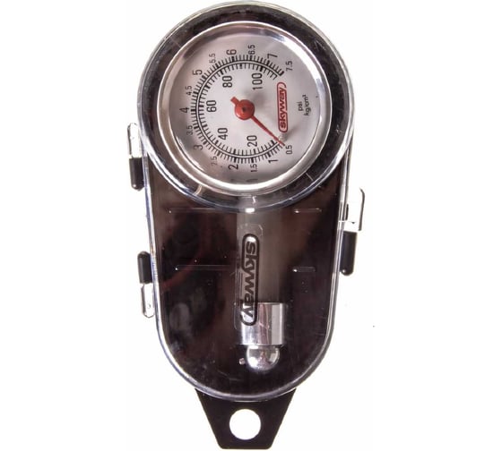 Изображение товара Манометр в металлическом корпусе SKYWAY 7.5 АТМ в пластиковом футляре S07701002