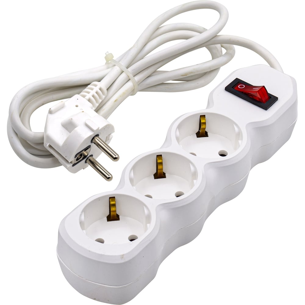 Изображение товара Удлинитель сетевой Very 3 розетки ПВС 3x1.5мм, 16А, с выключателем, 3м