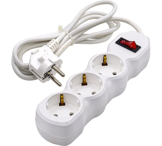 Изображение товара Удлинитель сетевой Very 3 розетки ПВС 3х1,5мм, 16А, с/з, с выкл., 3м, шт. 89-0-068