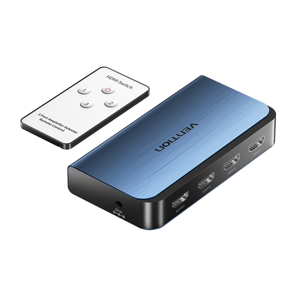 Изображение товара HDMI переключатель VENTION 3x1 4K Full HD поддержка 3D HDCP синего цвета