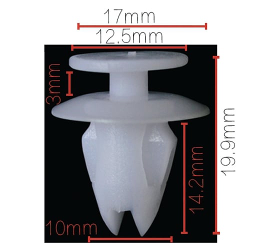 Изображение товара Клипса крепежная для а/м Hyundai, KIA, Mitsubishi, toyota отделки 9046710168, 6777133040 10 шт в 1 уп Nord-Yada 909484