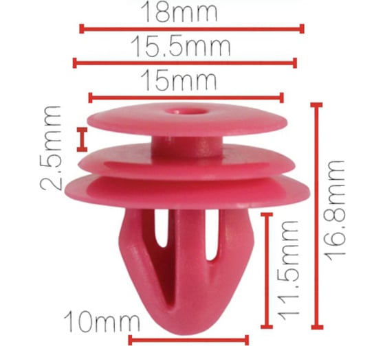 Изображение товара Клипса крепежная для а/м Hyundai, KIA обшивки двери 8231527000 10 шт в 1 уп Nord-Yada 909459