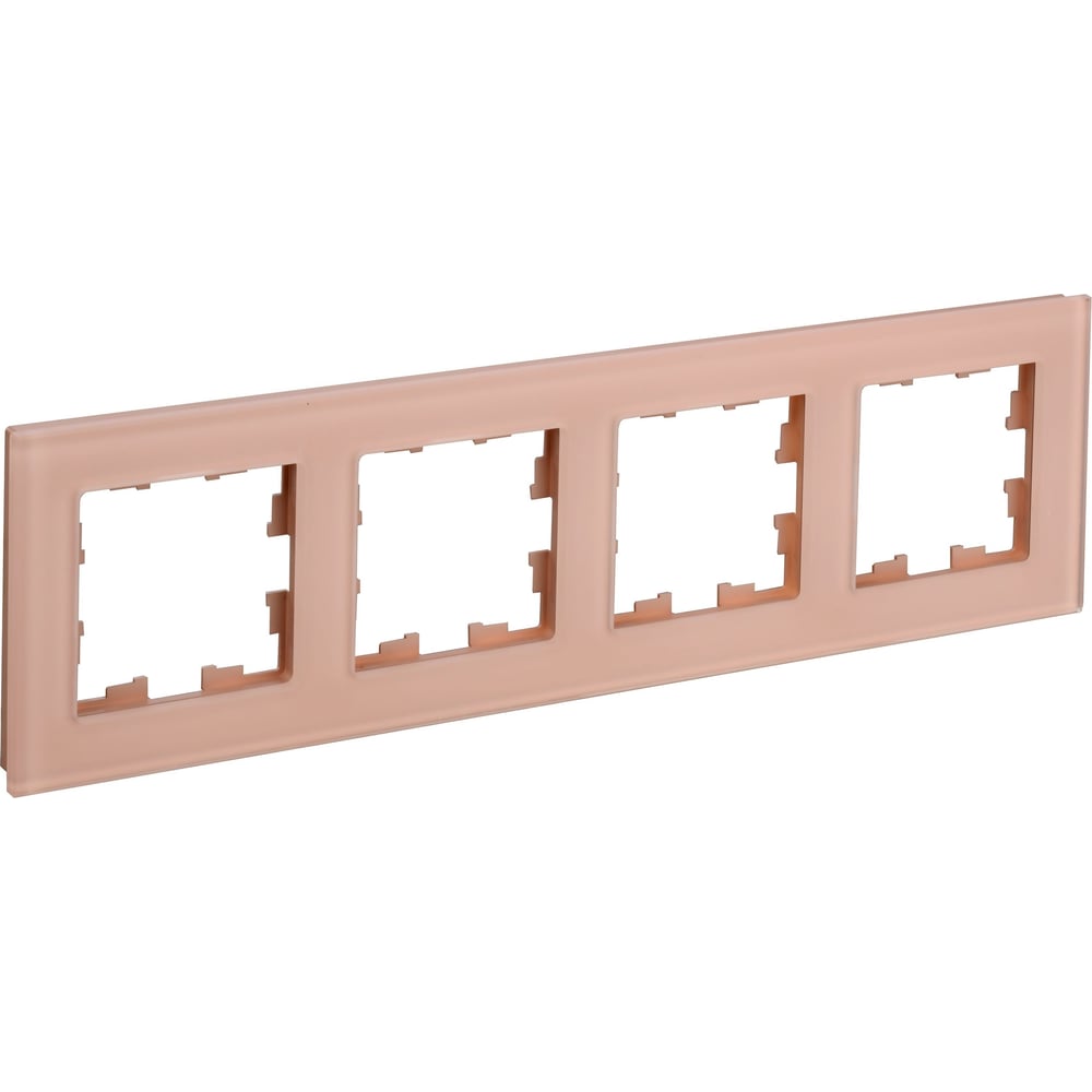 Изображение товара 4-местная рамка IEK Brite в персиковом цвете из стекла