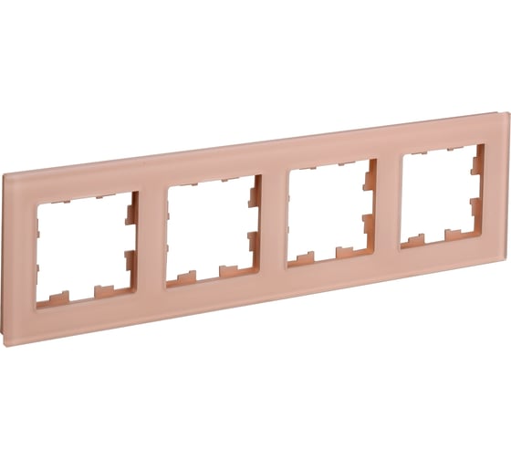 Изображение товара 4-местная рамка IEK Brite ру-4-2-брп, стекло, персиковый, матовый BR-M42-G-31-K96