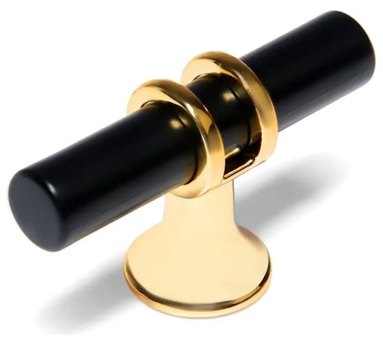 Изображение товара Ручка-кнопка CAPPIO диаметр 12 мм, черный с золотом 7067519