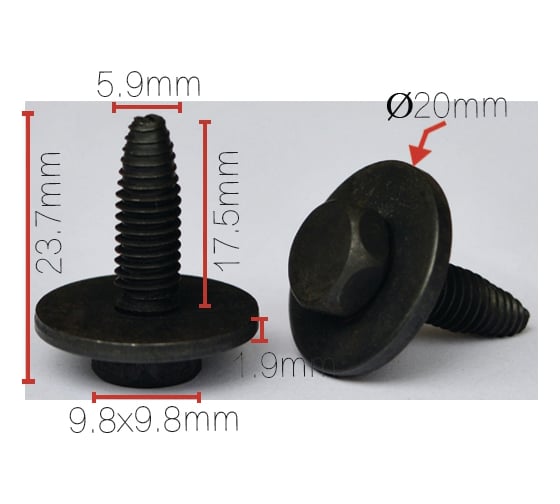 Изображение товара Винт с шайбой для а/м Renault, Lada 7703101446 5.9x17.5x20 мм 10 шт в 1 уп Nord-Yada 909221