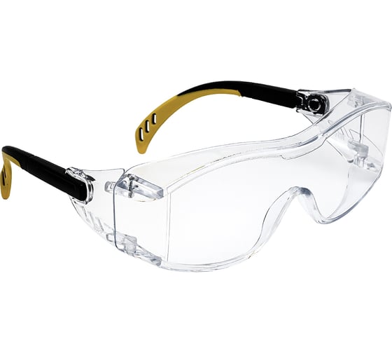 Изображение товара Защитные открытые очки из поликарбоната ЕЛАНПЛАСТ модель "Практик" прозрачные, с твердым двухсторонним незапотевающим покрытием ОЧК301KN