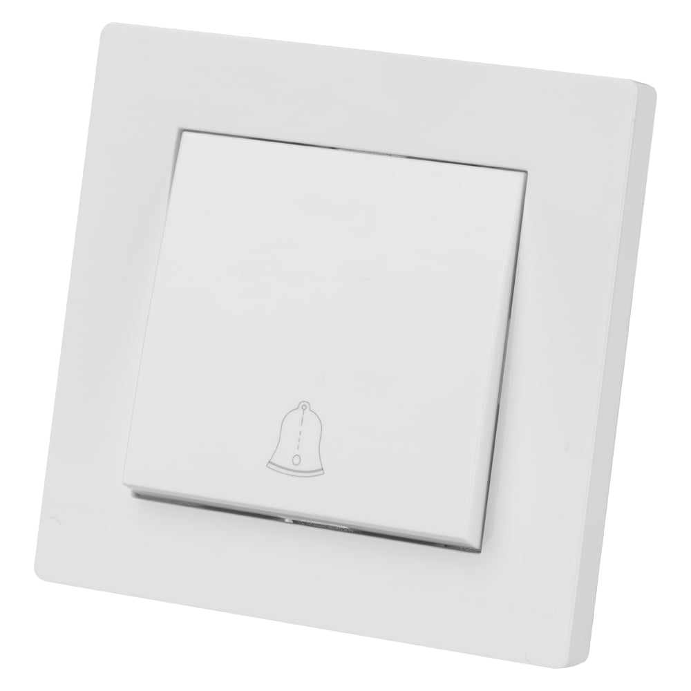 Изображение товара Кнопка звонка TDM ELECTRIC 6А белая, проводная, встраиваемая