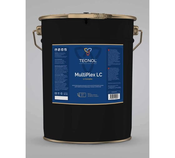 Изображение товара Многофункциональная профессиональная полусинтетическая смазка для тяжелонагруженных узлов TECNOL MultiPlex LC EP2 (li-complex) 18 кг nlgi: 2, din 51502: kp2p-30 394289-018