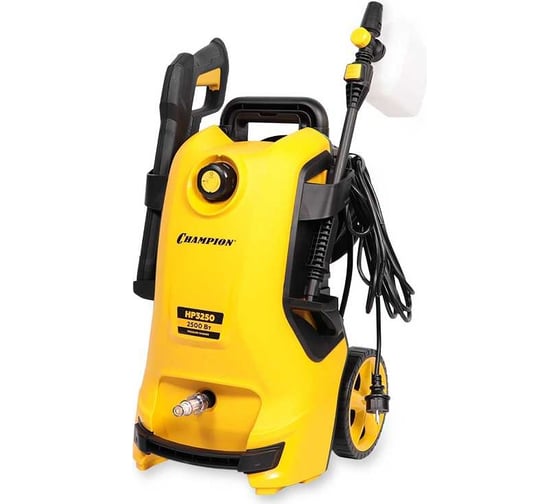 Изображение товара Мойка Champion 2.5 кВт, 125 бар, t 40 С, 6.5 л/мин, 11.2 кг, синхронный, пеногенератор HP3250